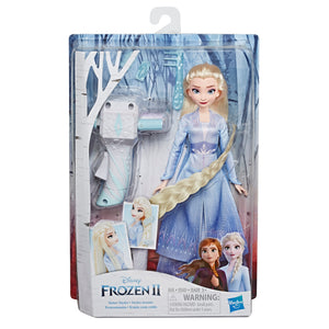 Disney Frozen 2 Sister Styles Long Hair Elsa Fashion Doll with Automatic Hair Braiding Tool